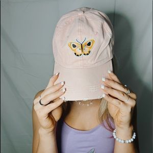 Pink hat + butterfly 🦋